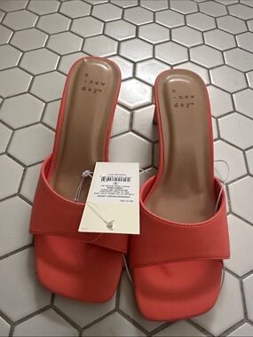 a new day Orange Open-Toe Slide Mules